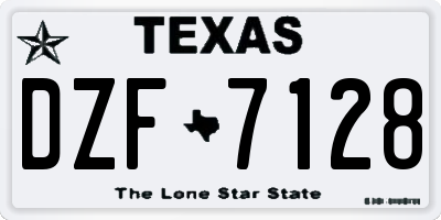 TX license plate DZF7128