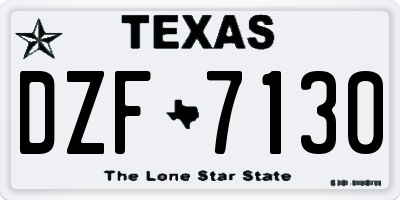 TX license plate DZF7130