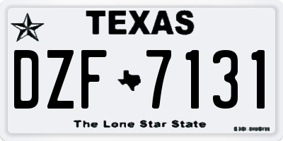 TX license plate DZF7131
