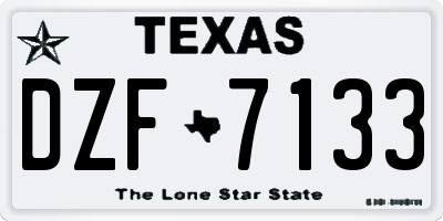 TX license plate DZF7133