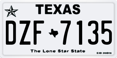 TX license plate DZF7135