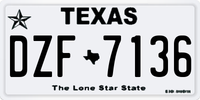 TX license plate DZF7136