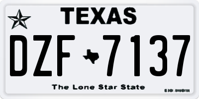 TX license plate DZF7137