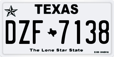 TX license plate DZF7138