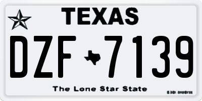 TX license plate DZF7139