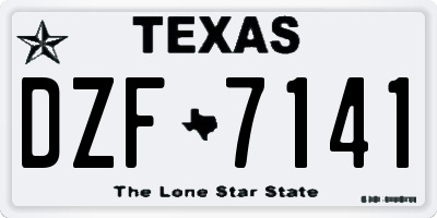 TX license plate DZF7141