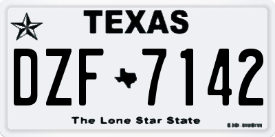 TX license plate DZF7142