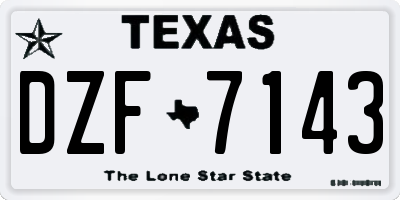 TX license plate DZF7143
