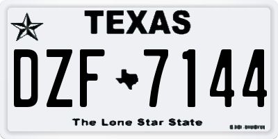TX license plate DZF7144