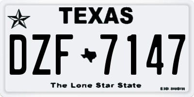 TX license plate DZF7147