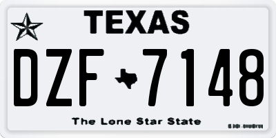 TX license plate DZF7148