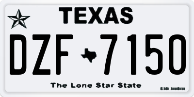 TX license plate DZF7150