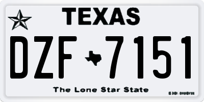 TX license plate DZF7151