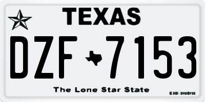 TX license plate DZF7153