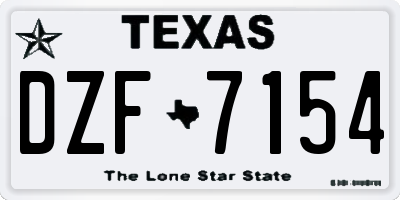 TX license plate DZF7154