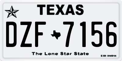 TX license plate DZF7156