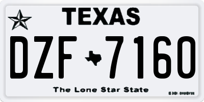 TX license plate DZF7160