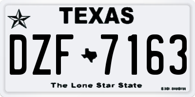 TX license plate DZF7163