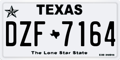 TX license plate DZF7164
