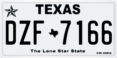TX license plate DZF7166