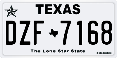TX license plate DZF7168