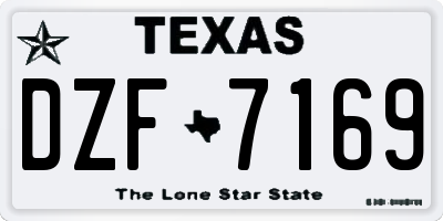 TX license plate DZF7169
