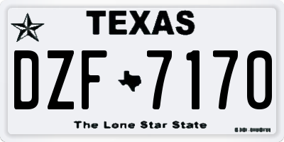 TX license plate DZF7170