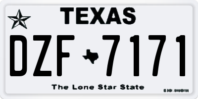 TX license plate DZF7171