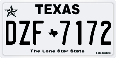 TX license plate DZF7172