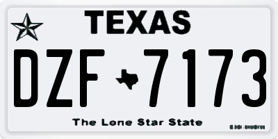 TX license plate DZF7173