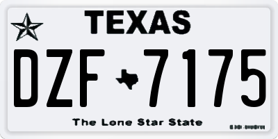 TX license plate DZF7175