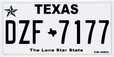 TX license plate DZF7177