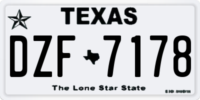 TX license plate DZF7178