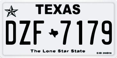 TX license plate DZF7179