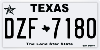 TX license plate DZF7180