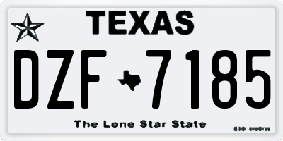 TX license plate DZF7185