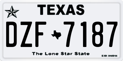 TX license plate DZF7187