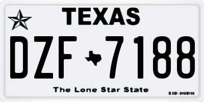 TX license plate DZF7188