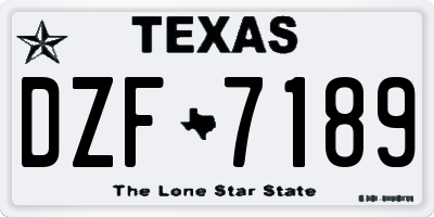 TX license plate DZF7189