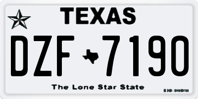 TX license plate DZF7190