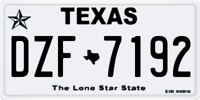 TX license plate DZF7192