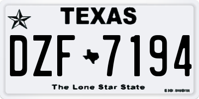 TX license plate DZF7194
