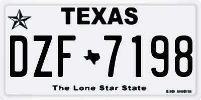 TX license plate DZF7198
