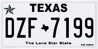 TX license plate DZF7199