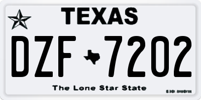 TX license plate DZF7202