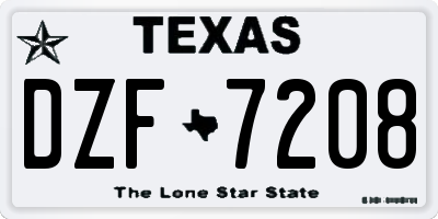 TX license plate DZF7208
