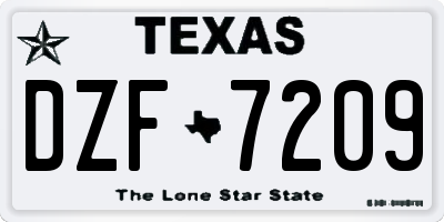TX license plate DZF7209