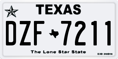 TX license plate DZF7211