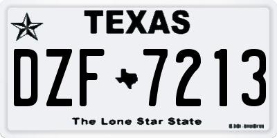 TX license plate DZF7213