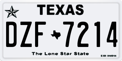 TX license plate DZF7214